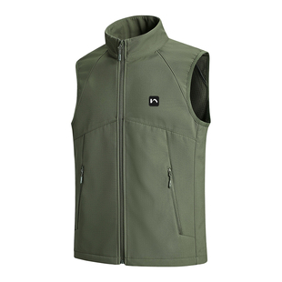 户外软壳马甲男款运动跑步背心立领防风防泼水外套保暖马甲加绒