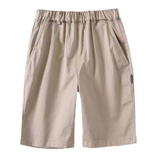 儿童校服裤子卡其色夏季短裤男童女藏青小学生休闲西裤松紧腰校裤