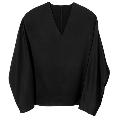 30姆米重磅真丝套头V领宽松衬衣