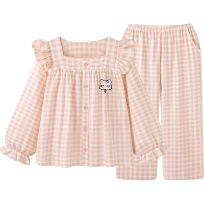 『美翻天~』日系甜美纯棉睡衣女