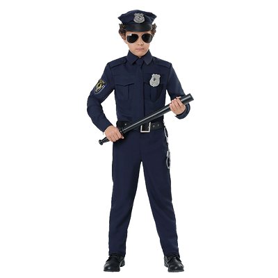 爱新奇万圣美国警察衣服成人儿童