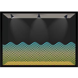 办公楼彩色波浪底纹UV静电玻璃贴膜茶楼餐厅包房隔断防撞遮挡美化