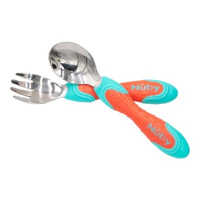 Nuby努比婴儿不锈钢叉勺儿童餐具