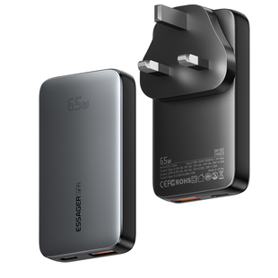 Essager 65W Ultra Thin 65W GaN USB Type C Charger Travel Charger超薄氮化镓转换插脚全球欧规港澳充电器