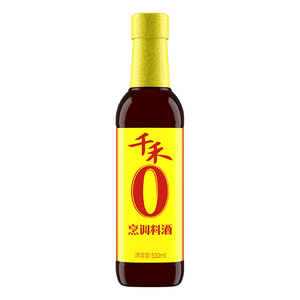 千禾烹调料酒500ml瓶装家用调味品纯粮酿造0添加去腥增鲜提味黄酒