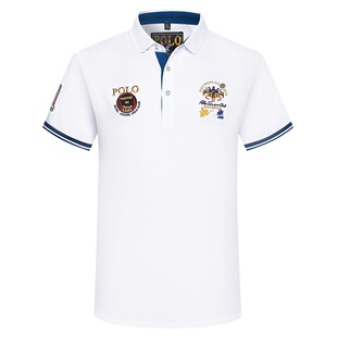 高尔夫球上衣服男装短袖翻领T恤新款夏季白色polo衫透气速干体恤