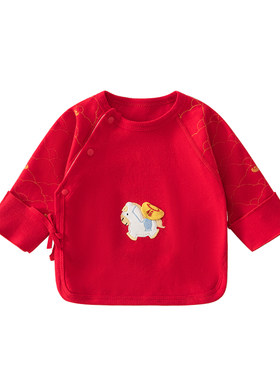 温巢新生婴儿衣服秋季纯棉半背衣