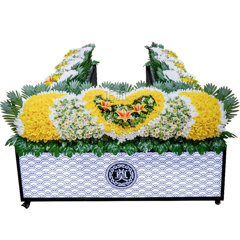七彩豪华围花棺仿真花祭坛花水晶花棺用品瞻仰花全套孝场展厅布置