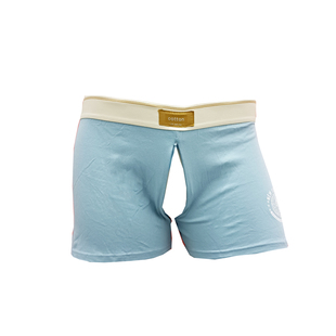 男士免脱开裆短裤隐形拉链前后开档裤阿罗裤内裤平角裤镂空家居裤