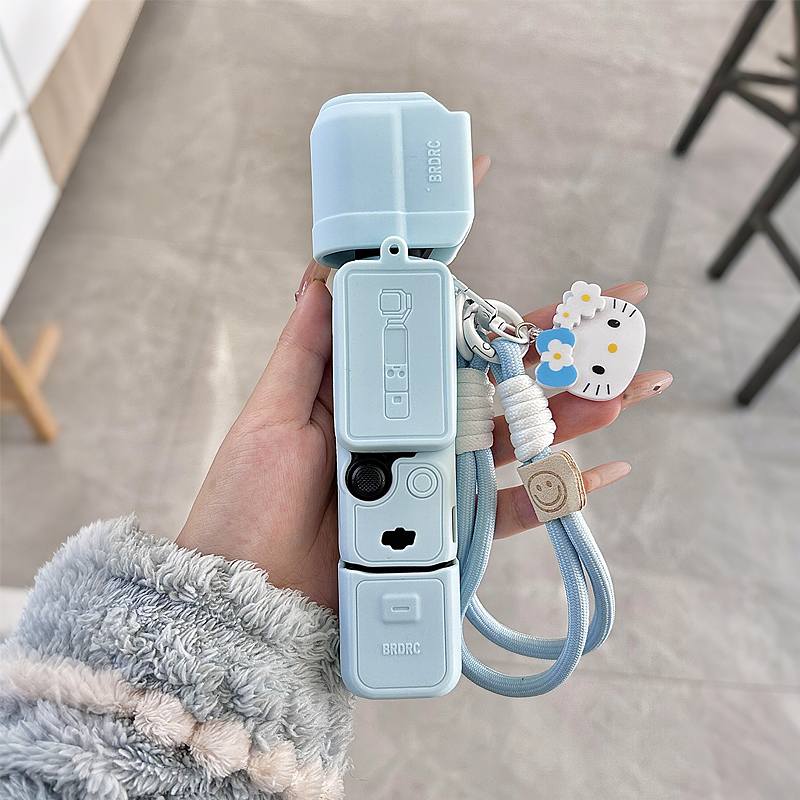 大疆pocket3保护壳镜头保护套配件硅胶蓝色机身云台显示屏保护罩