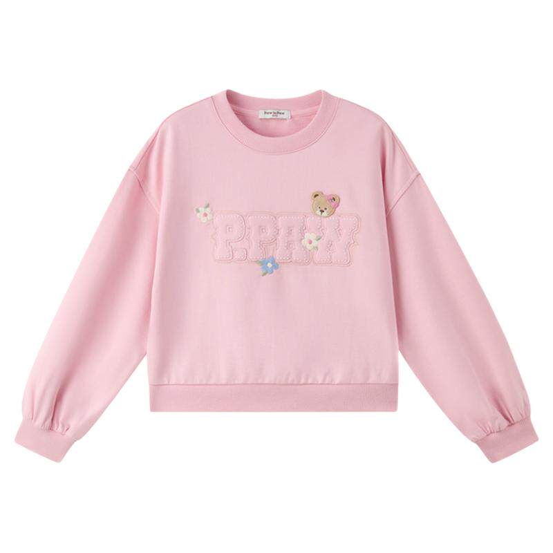 PawinPaw女童卡通小熊圆领卫衣秋季宽松舒适