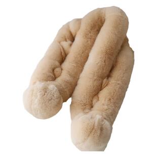 新款獭兔毛围巾女冬季保暖加厚韩国百搭毛毛球球皮草围脖真毛包邮