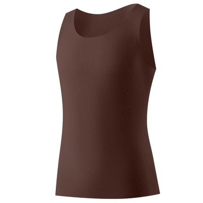 羊毛德绒发热无痕打底保暖背心男