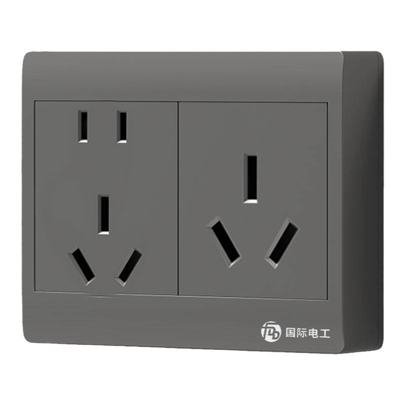 国际电工10A+16A明装插座大功率