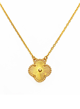 网红轻奢切花拉丝钛钢18k金项链