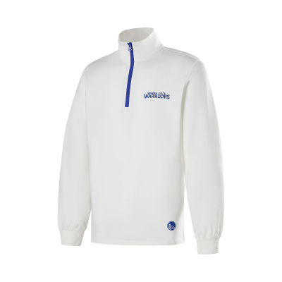 NBA官方勇士中性立领加绒保暖T恤