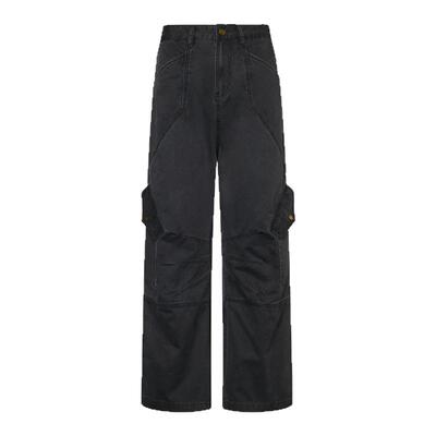 98SQUID 美式vibe多口袋重磅工装裤男女宽松百搭休闲垂感阔腿长裤