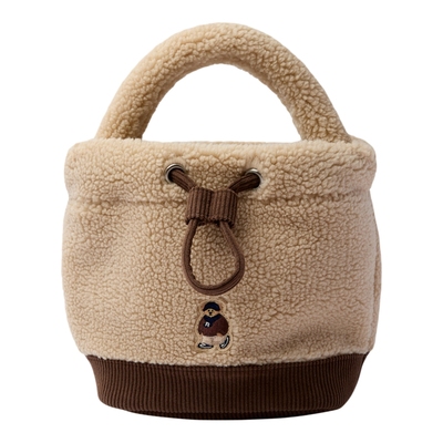 【WOODIE系列】SPAO韩国同款26年春季新品毛绒小熊刺绣包包