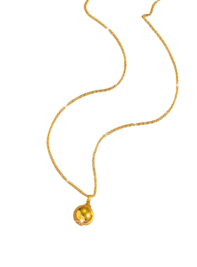 轻奢24k仿真黄金色光珠吊坠项链