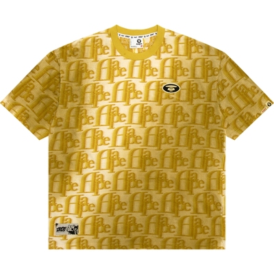 Aape字母提花渐变休闲短袖T恤