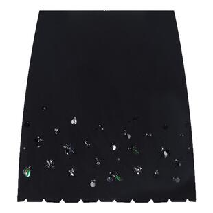 CHU楚妞[浮星]重工钉珠波浪边包臀半裙2026夏季新款女高级感裙子