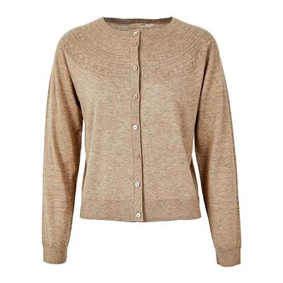 范可儿绵羊毛针织镂空雕花开衫