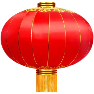 春节宫灯户外防水新年广告灯笼印字铁口大红绸布灯笼场景装饰定做