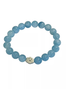 藍天白雲天然海蓝宝手串