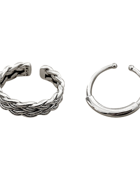 jzs925纯银欧美法式女编织指环