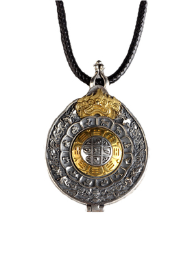 纯银可打开空心项链吊坠嘎乌盒