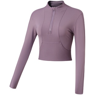 岚纹瑜伽服女长袖半拉链跑步健身服上衣训练运动外套卫衣套装秋冬