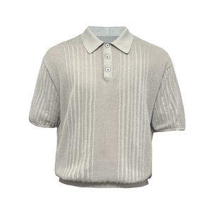 JCAESAR TEE 镂空polo领坑条短袖 纯棉纱线 特殊肌理 合体多色