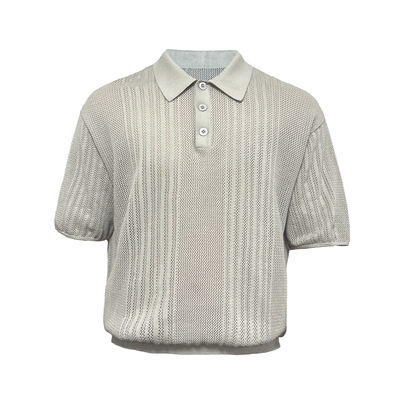 JCAESAR TEE 镂空polo领坑条短袖 纯棉纱线 特殊肌理 合体多色