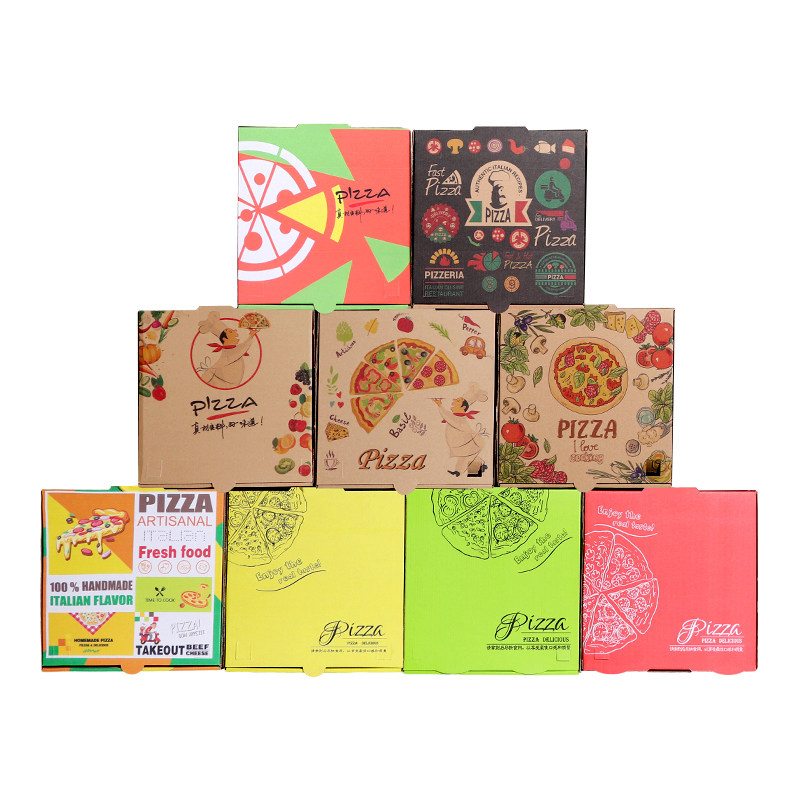 新品披萨盒七寸 瓦楞比萨打包盒6 8 9 10 12寸订制定做包装盒烘焙