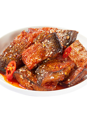 抓鱼的猫香辣鱼排零食/鱼尾巴辣鱼块湖南特产烟熏解馋追剧辣味