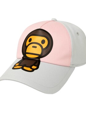 BAPE卡通小猴拼色棒球帽鸭舌帽