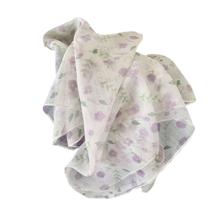 法式田园风碎花头巾女春夏包头高级感小方巾海边复古丝巾网红百搭