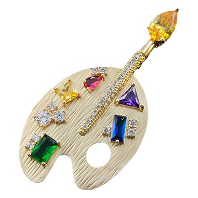 贝琳多彩人生画板胸针配饰