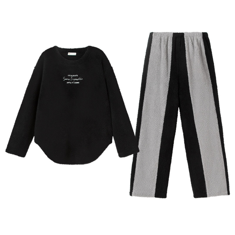 妮狄娅珊瑚绒休闲外穿家居服套装