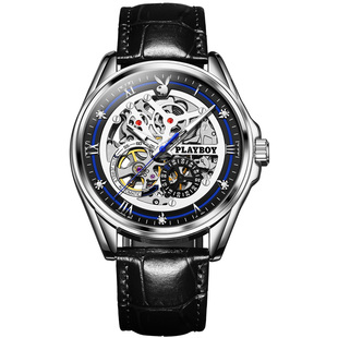 新款正品花花公子男士手表学生镂空全自动机械表运动时尚品牌腕表