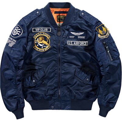刺绣飞行员夹克美式复古外套