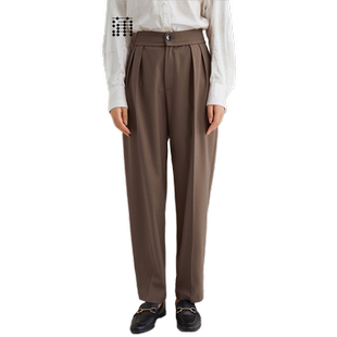 蒲PUKKA 西装萝卜裤女秋装新品宽松高腰显瘦直筒长裤子