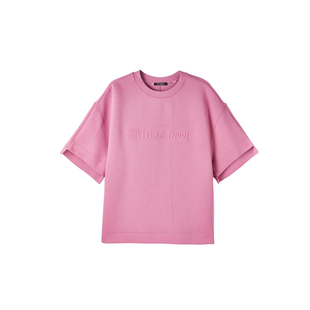 U/TI联名款粉色空气棉短袖T恤女装 百搭休闲上衣尤缇时尚春季新款