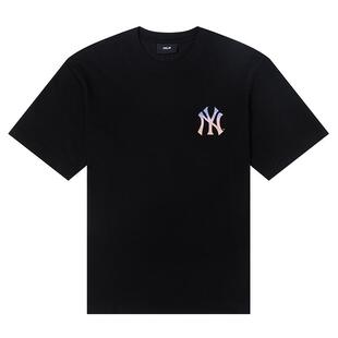 【自营】MLB短袖男装女装黑色运动上衣户外休闲服简约透气圆领T恤