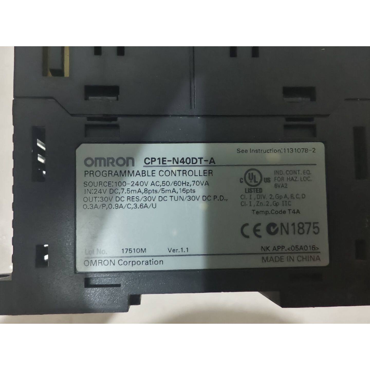 议价欧姆龙OMRON PLC控制器 CP1E-N40DT-A