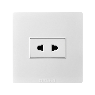 德力西四孔插座二孔86型暗装2孔面板家用明装盒2插两眼一开4孔6孔