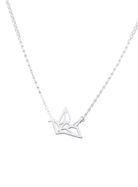 925纯银千纸鹤项链女小众设计