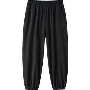 巴拉巴拉儿童裤子男童女童运动裤大童夏季装新款薄黑色防蚊裤春秋