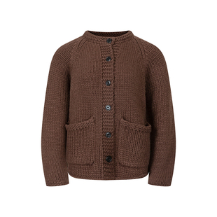 the rumah 复古粗棒针毛衣外套 新款妈妈牌重工编织羊毛针织开衫