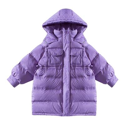 2025新款女童冬装棉袄洋气红色棉服小女孩中长款羽绒棉衣加厚外套